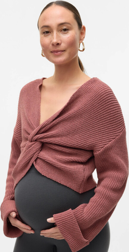 Mlsvala Cot L/S Crop Knit Top - Pink - XXL