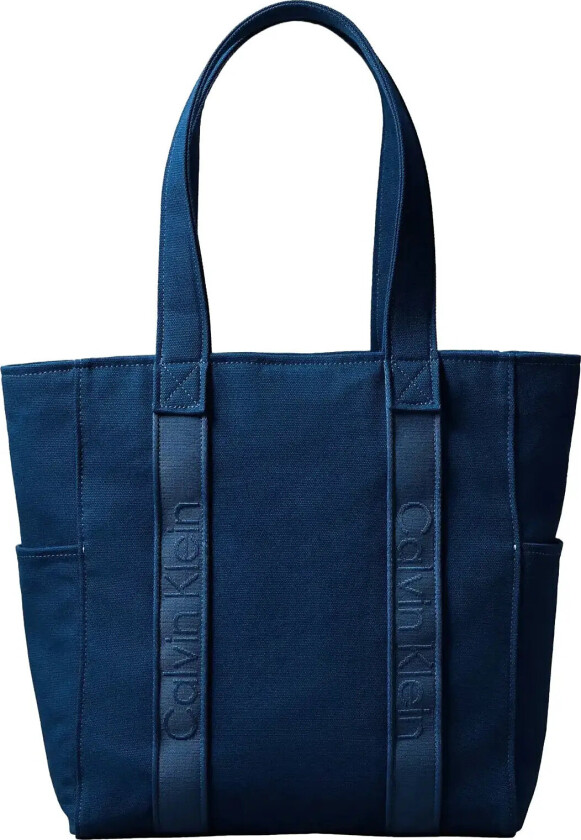 Webbing Strap Canvas Tote - Navy - ONE SIZE