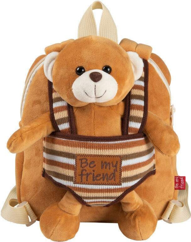Benji Bear vendbar ryggsekk med plysjleke 25 cm