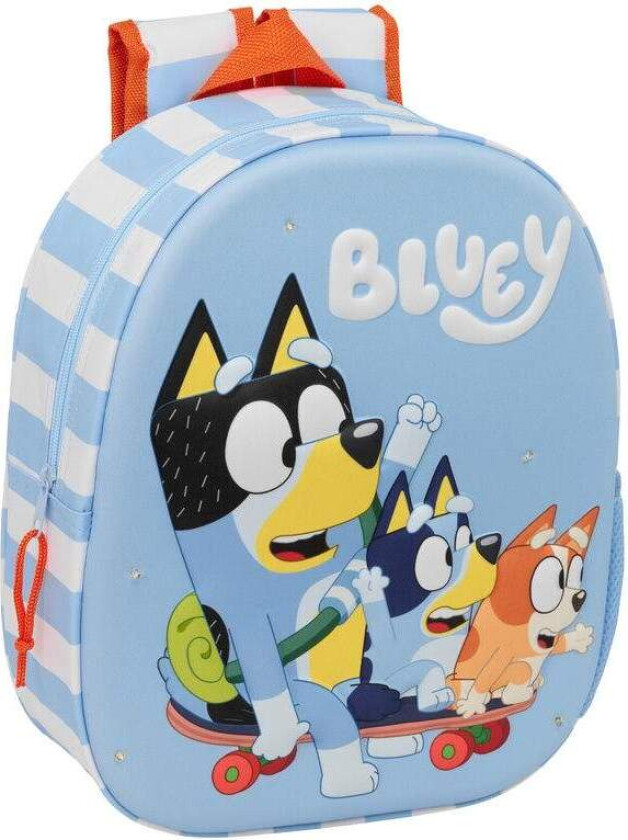 Blå LED 3D-ryggsekk 33 cm