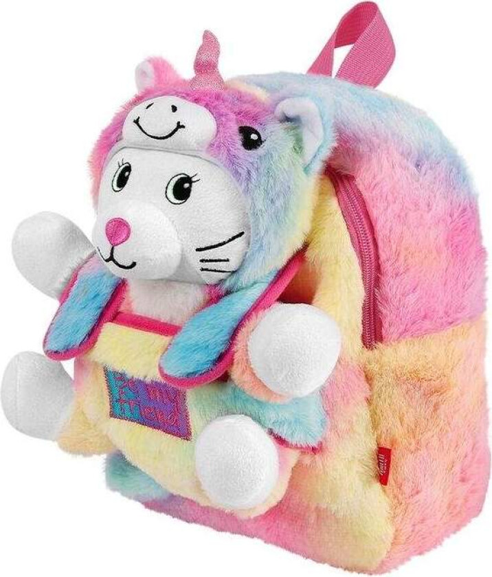 Ryggsekk + plysjkatt Emi 27cm