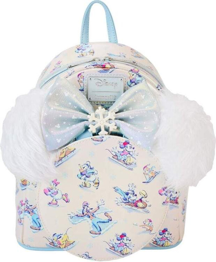 Loungefly Disney Mikke Mus og Venner Winter Wonderland ryggsekk + pannebåndsett 26 cm