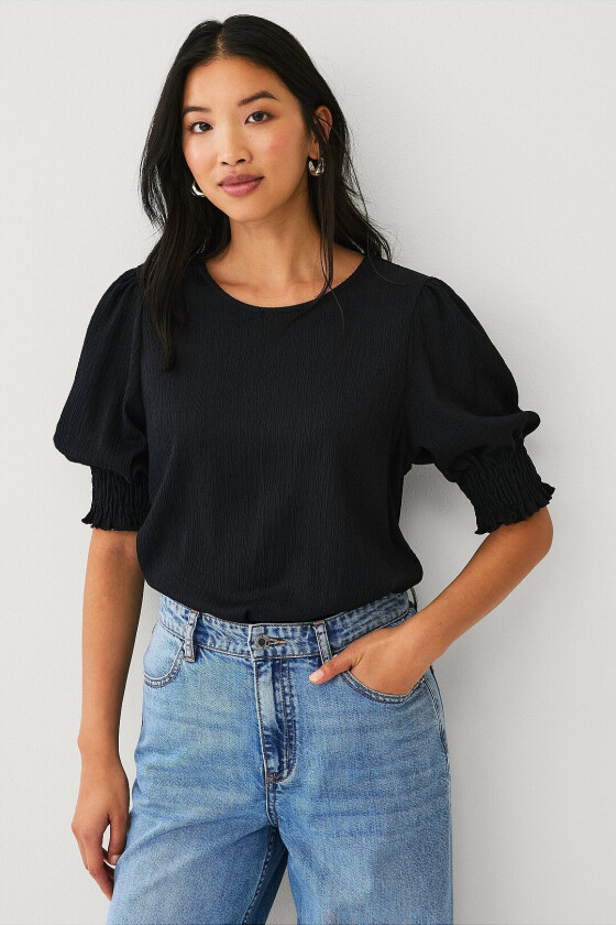 Kortermet topp - Svart