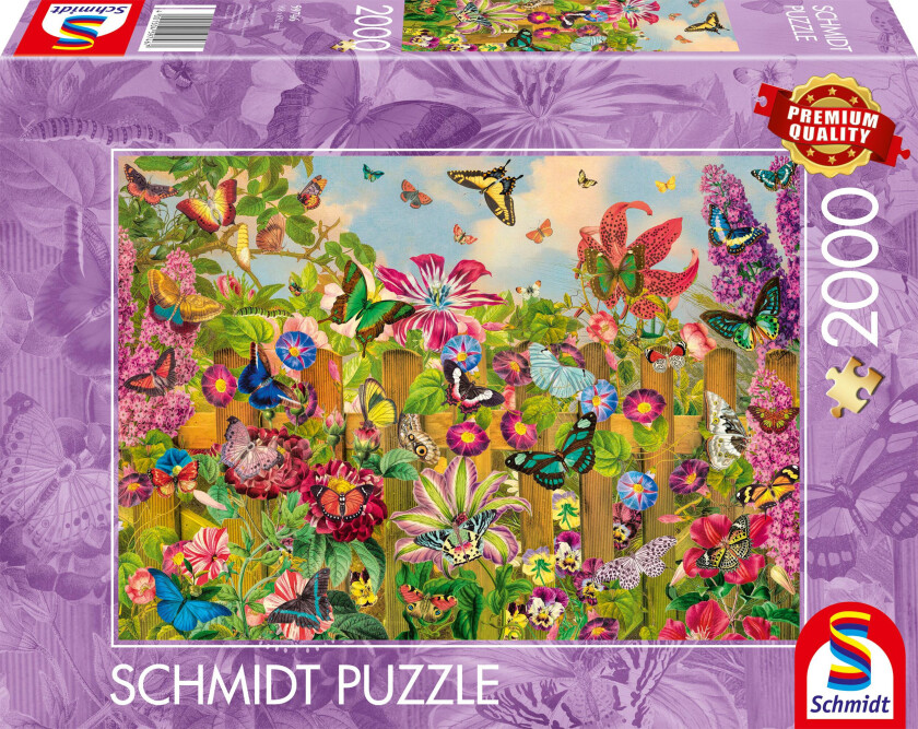 Puslespill - 2000 brikker - Beautiful Butterfly Garden