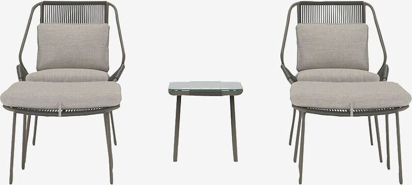 Zakynthos Lounge Set, Brun