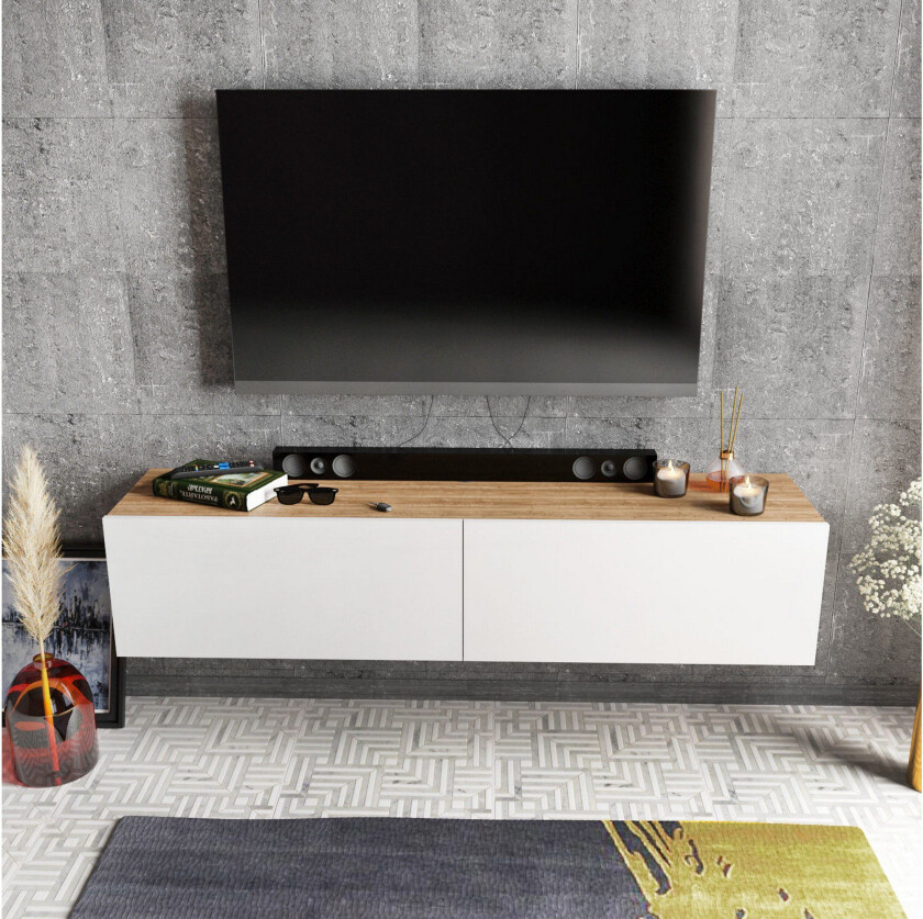 Rinorea Tv-benk 159,7x34,1 cm - Hvit