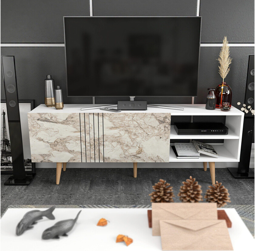 Andifli Tv-benk 160x38,6 cm - Hvit