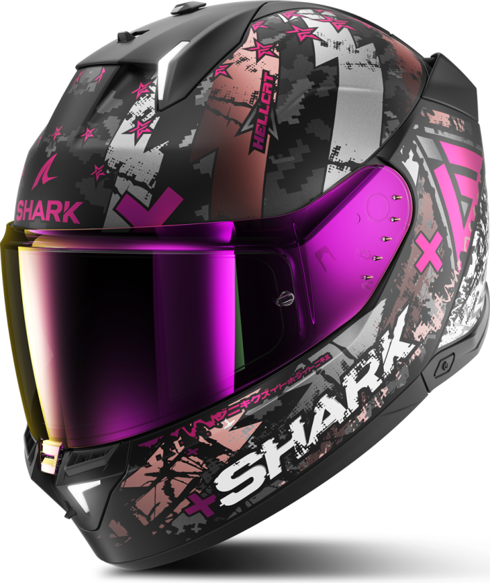 Skwal i3 Hellcat Mat Full Face Helmet Svart krom/SilverL