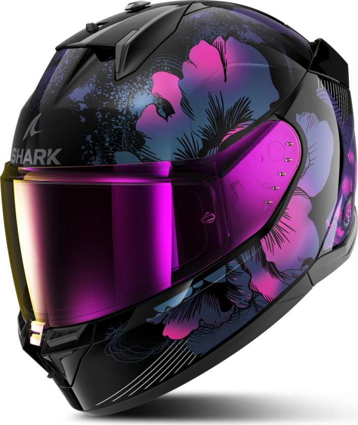 D-Skwal 3 Mayfer Full Face Helmet Svart/Lilla/GlitterL