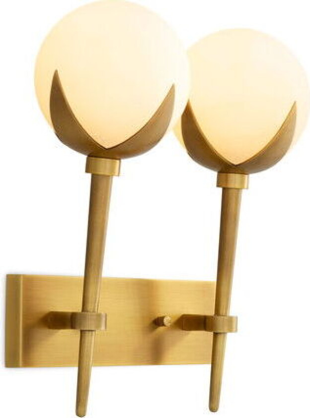 Alesa vegglampe dobbel antikk messing