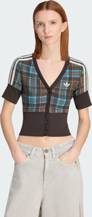 CHECKED V-NECK SKJORTE MED KNAPPER