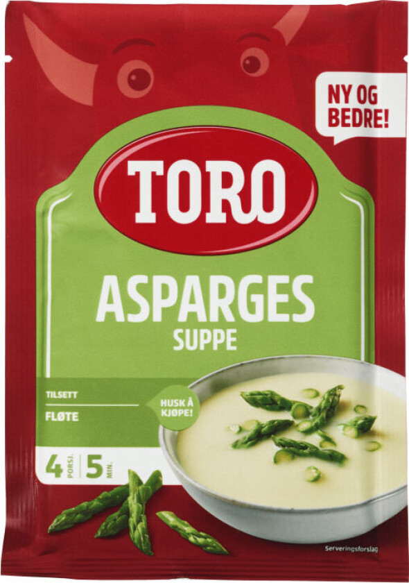 Aspargessuppe Kremet Asparagessuppe er en kremet suppe med mild og god asparagessmak. Den blir ekstra god med litt ekstra asparagestopper og vårløk.