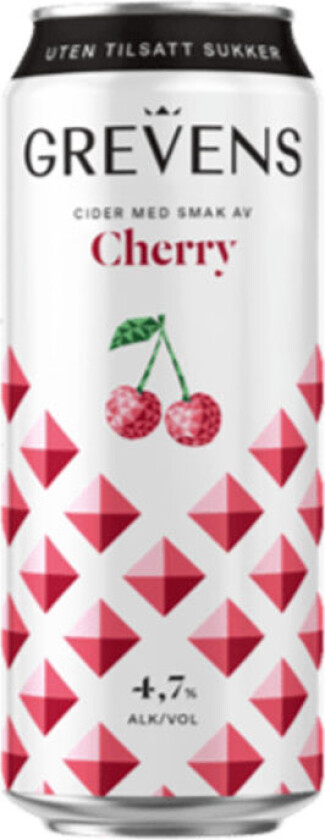 Cider cider med smak av Cherry er en forfriskende drikk uten tilsatt sukker! Dette er en søt, fruktig og musserende cider med 4,7 % alkohol.