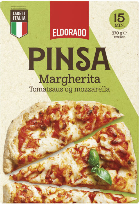 Pinsa Pinsa Margherita har en saftig og sprø bunn toppet med en klassisk tomatsaus og mozzarella. Produsert i Italia, inspirert av Roma.
