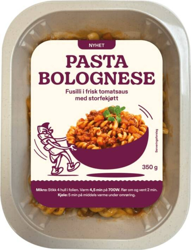 Pasta Bolognese Fusilli i frisk tomatsaus med storfekjøtt