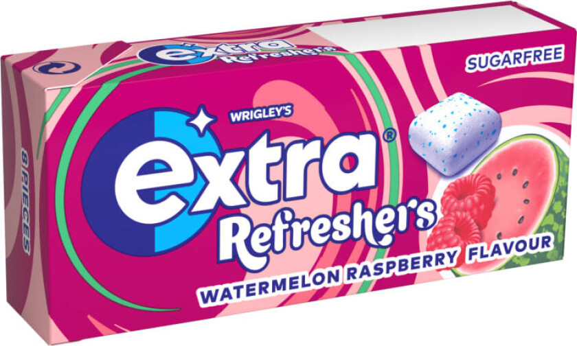 Refreshers Friske, fruktige og fulle av smak.
Refreshers med smak av Watermelon-Raspberry i nytt "handypack" format med 8 soft gum pellets per pakke.
