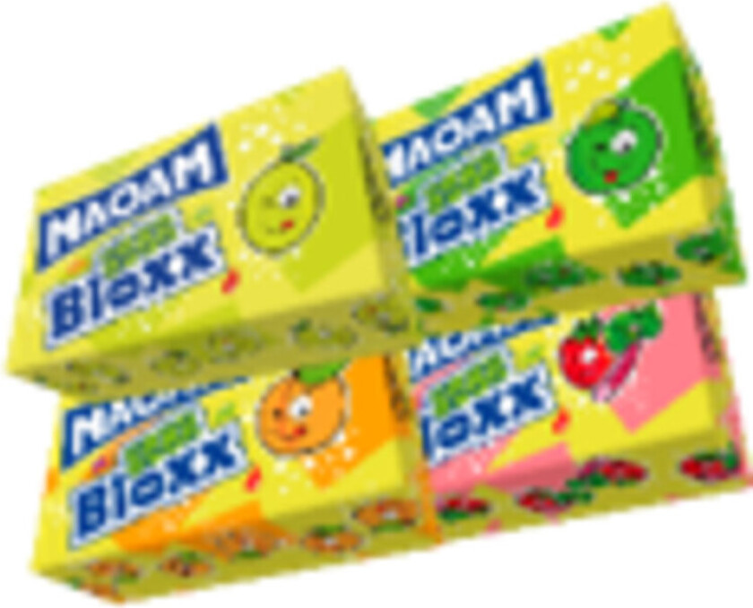 Maoam 4-Pk Karamell Myke og friske fruktkarameller med smak av Sur Fersken, Sur Jordbær/rabarbra, Sur Eple, Sur Lime