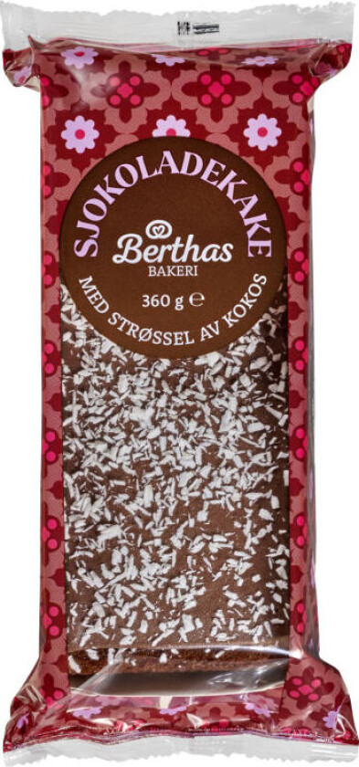 Sjokoladekake Sjokoladekake med strøssel av kokos. Tin og server