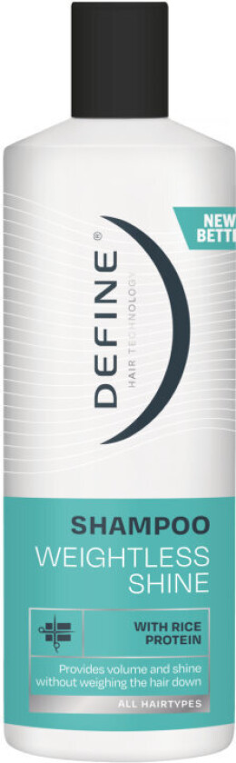 Shampoo Weightless Shine Shampoo er en sjampo for deg som ønsker volum og glans, uten å tynge håret. Sjampoen er beriket med risprotein og gir ekstra næring til håret.