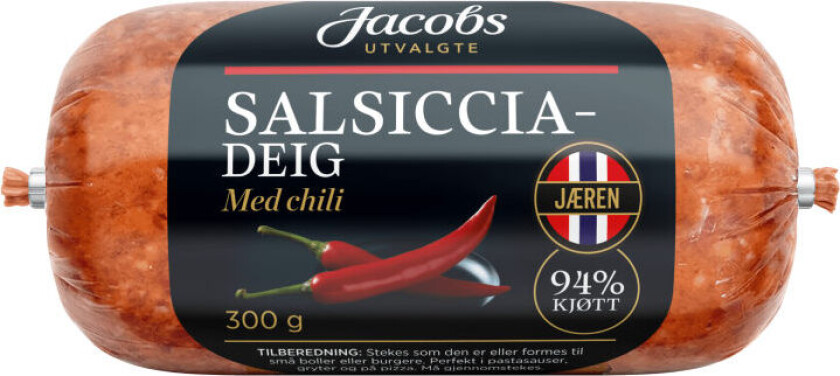 Salsicciadeig Chili Krydret salsicciafarse laget av svin.
Saftig, smakfull og perfekt til pasta, pizzatopping, kjøttboller eller hjemmelagde pølser.