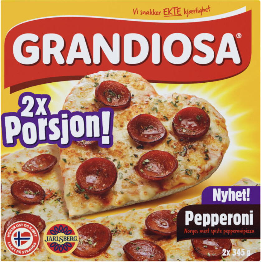 Pizza Norges mest spiste pepperonipizza i mindre størrelse i 2-pakk! Det er aldri feil å ha en på lur!
