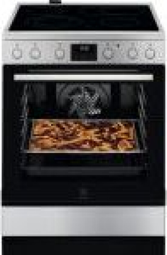 LKR64020AX, Frittstående komfyr, Sort, Rustfritt stål, Rotasjon, Keramisk, 4 zone(s), 1200 W