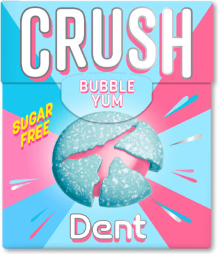 Crush Sukkerfrie pastiller med smak av jordbær og tutti frutti.