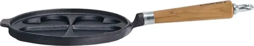 Maestro pannekakepanne 4 hjerter, Ø25 cm med eikehåndtak