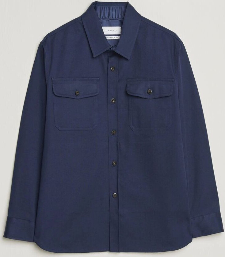 Twill Cotton Overshirt Navy