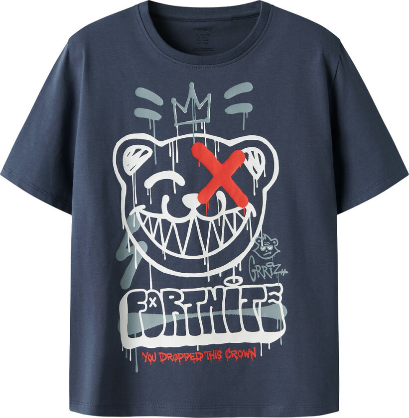 T-skjorte - NkmFrans - Vintage Indigo/Fortnite - - 7-8 år (122-128) - T-skjorte