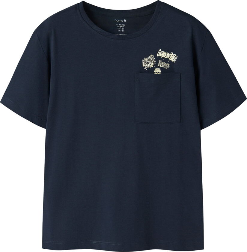 T-skjorte - NkmVilian - Navy Blazer/Skate - - 11-12 år (146-152) - T-skjorte