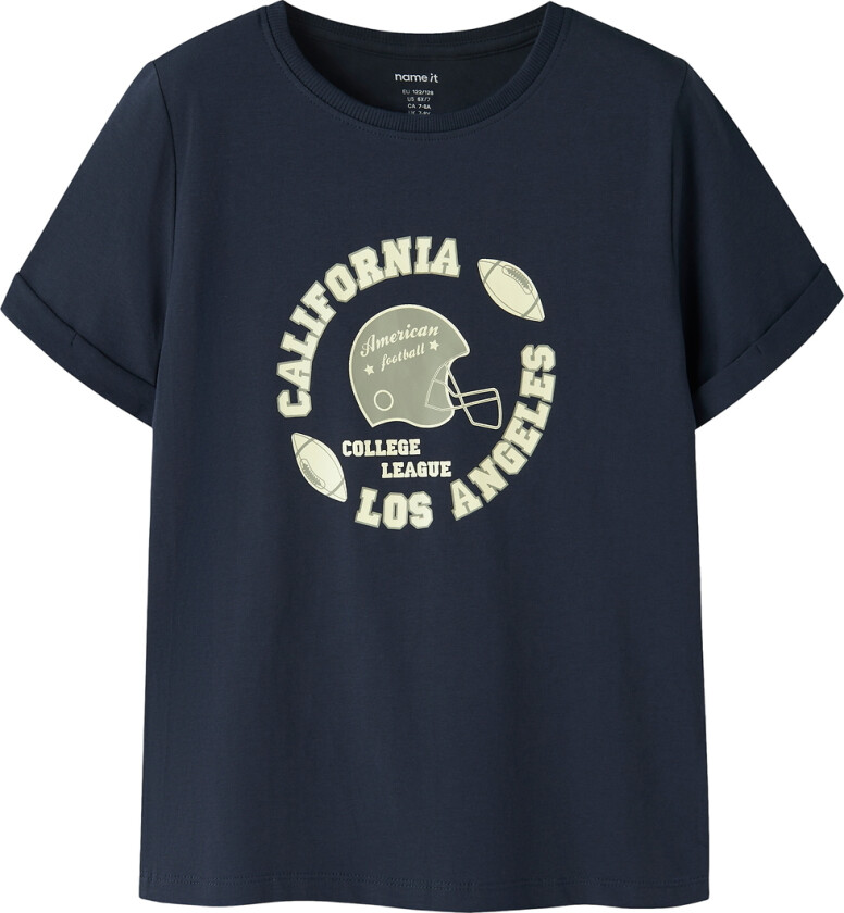 T-skjorte - NkmVux - Navy Blazer/Høyskole - - 11-12 år (146-152) - T-skjorte