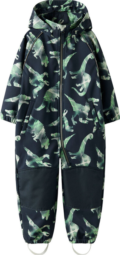 Softshell Dress m. Fleece - Noos - AOP - NmmAlfa - Dark - - 1½ år (86) - Softshell