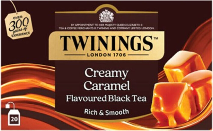 Creamy Caramel Gled deg selv med en kopp av denne deilige sorte teen med karamellsmak. Den kombinerer fin sort te med rik sødme av karamell og hint av toffee, for en mild og søt opplevelse.