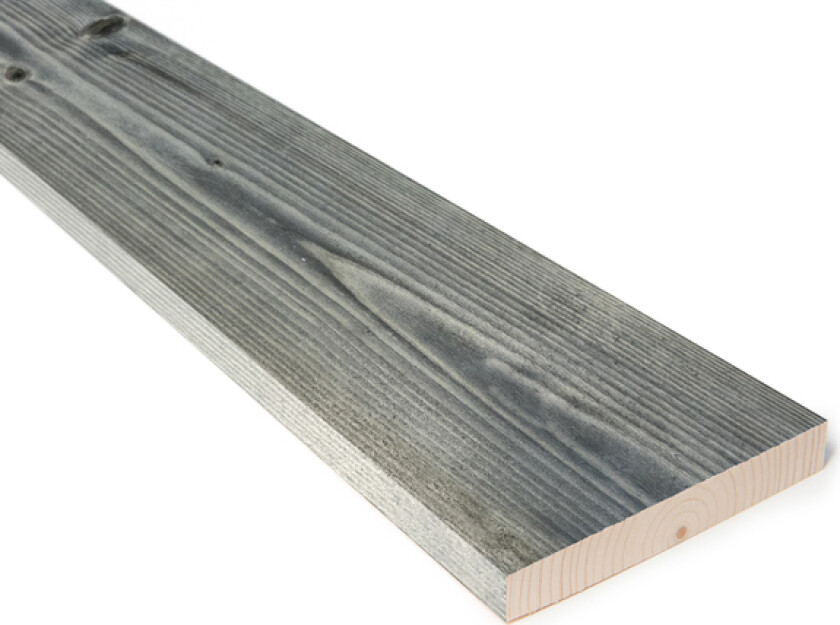 Kledning rektangulær gran 22x148 mm behandlet klasse 1 grå