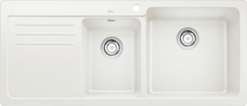 Naya 8S kjøkkenvask, 116x50 cm, hvit