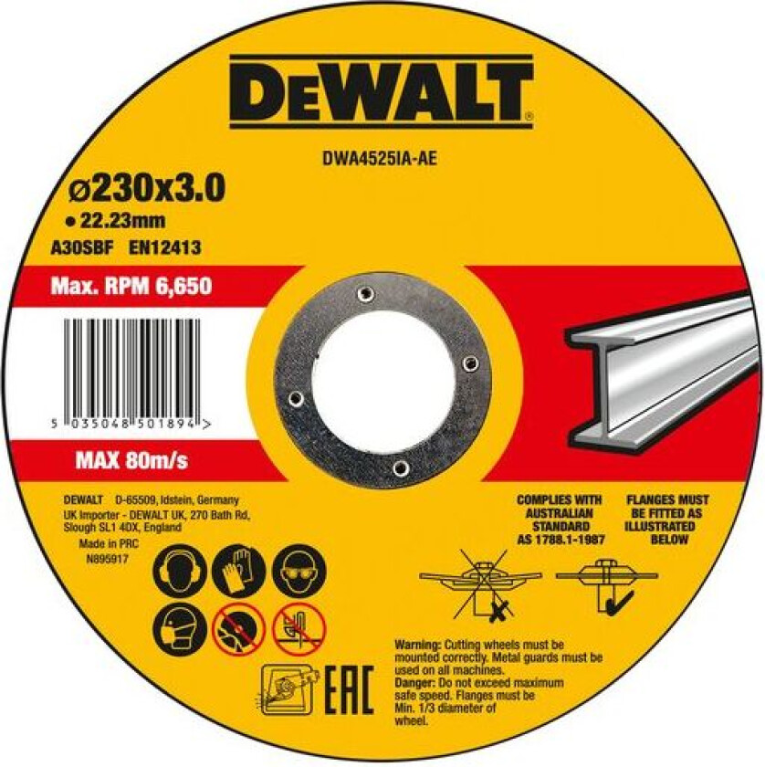 Dewalt Dwa4525ia-Ae Skæreskive 1 Stk
