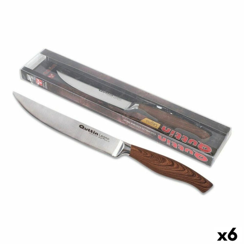 Kjøkkenkniv Quttin Legno Rustfritt stål 13 cm 1,8 mm (6 enheter)