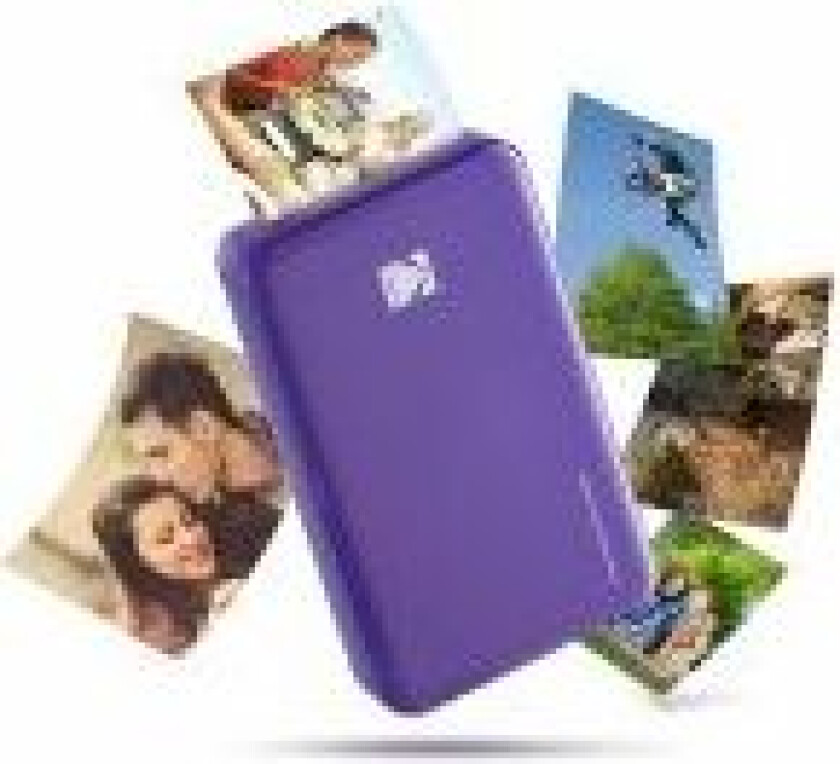 Mini 2, Dye-Sublime, 2.1 x 3.4 (5.3 x 8.6 cm), Wi-Fi, Bluetooth/blåtann, Direkte utskrift, Lilla