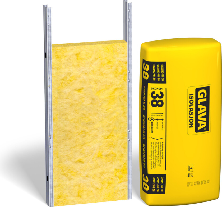 Isolasjon Økonomi 38 Stenderplate 100x605x1200mm 10 stk 7,26 m2