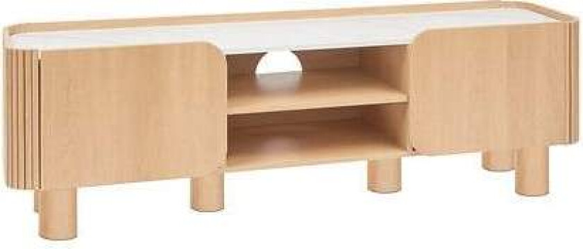 TV-benk med marmoreffekt, 2 dører, 160 cm