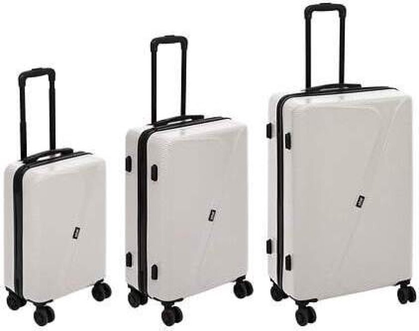 Sett med 3 harde kofferter med 4 doble hjul L. 49,5 x P. 28,5 x H. 77 cm maks.