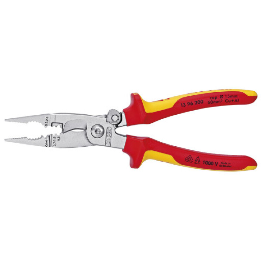 Elektrikertang Med Kabelsaks Vde 0,7–1,5 Mm² 200 Mm