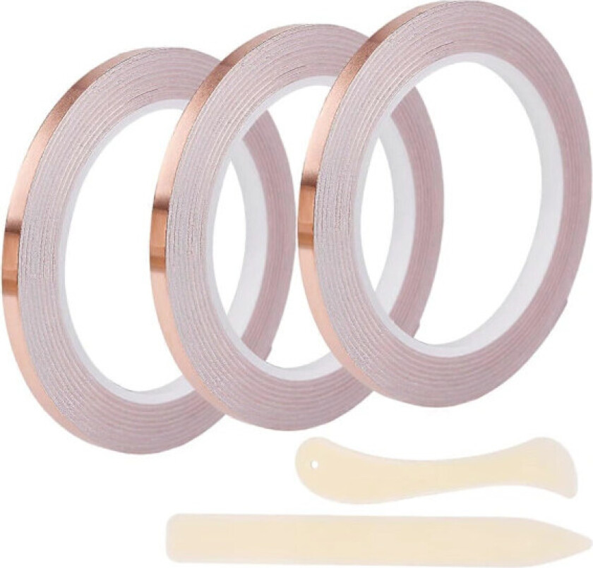 Kobber Snegle Folie Tape Kit, 7/36 \" x 197ft 3 Ruller Metall Selvklebende Ledende Snegle