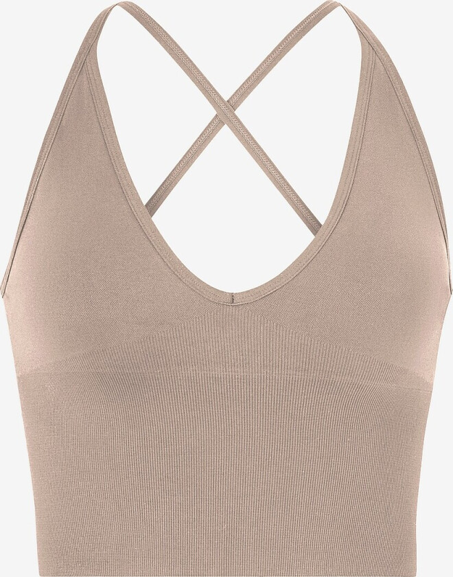 Bh-topp Shape Seamless Cross Back Bralette - Brun