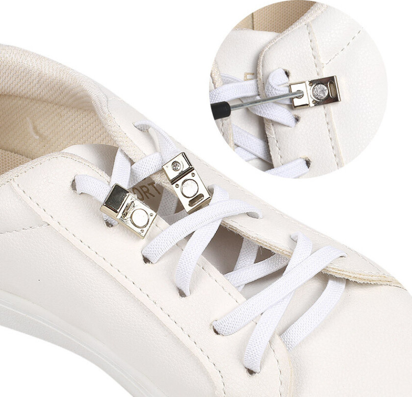 Elastiske og slipsfrie skolisser White