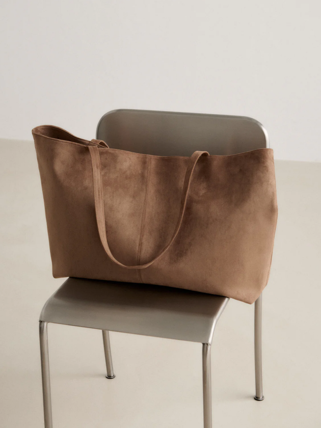 Microsuede Apparel Tote Bag - Brun - Dame - Vesker - Skuldervesker