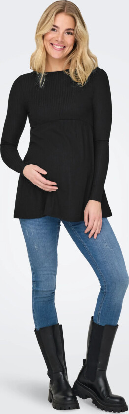 Olmmalaya Base L/S O-Neck Top Jrs Noos - Black - S