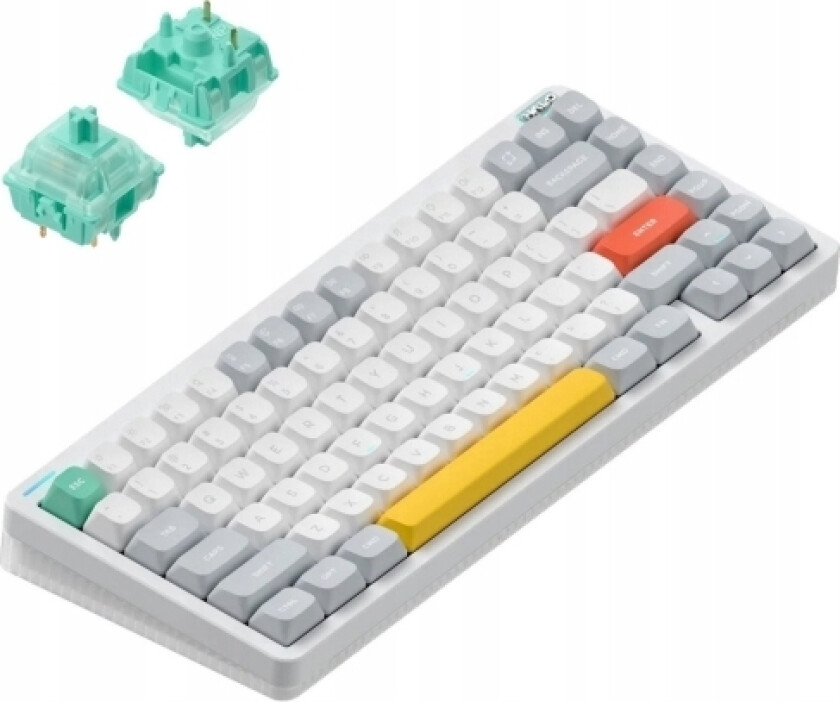 Nuphy - Halo75 v2 trådløst mekanisk tastatur - Ionic White Mint trådløst mekanisk tastatur