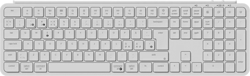 B6 Pro Ultra-Slim Wireless Tri-Mode Ivory - Tastatur - Nordisk - Hvit
